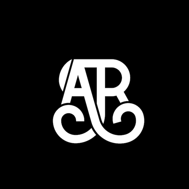 AR Buchstaben-Logo-Design auf schwarzem Hintergrund AR Kreative Initialen Buchstaben Logo-Konzept ar Buchstaben-Design AR Weißbuchstaben-Design auf schwarzem Hintergrund A R a r Logo