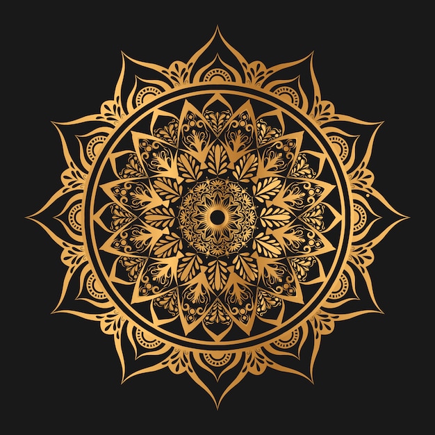 Arabesque Geometric Mandala in goldener Farbe