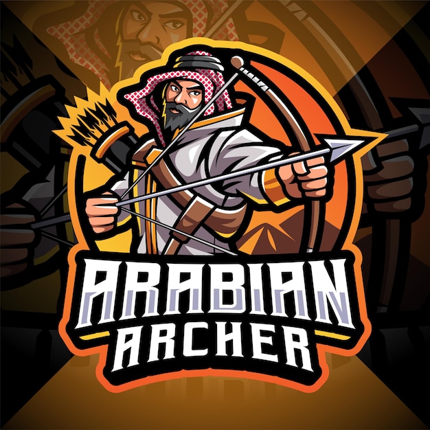 Arabian archer esport maskottchen logo design