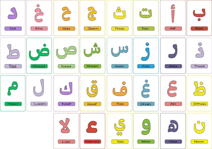 Vektor arabische alphabete buchstaben hijaya