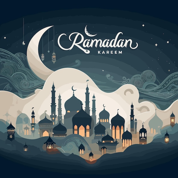 Vektor arabische laterne der ramadan-feier hintergrund-vektor-illustration ramadan mubarak.