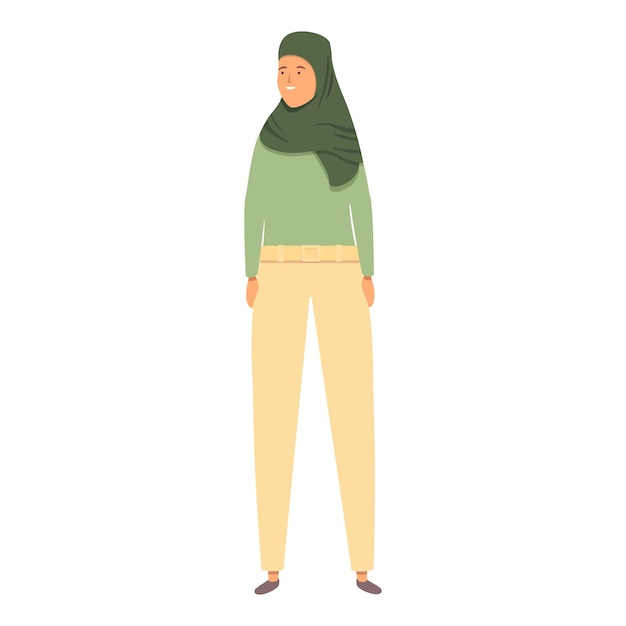 Arabische süße Mädchen-Ikone Cartoon-Vektor muslimische Mode weibliche Dame