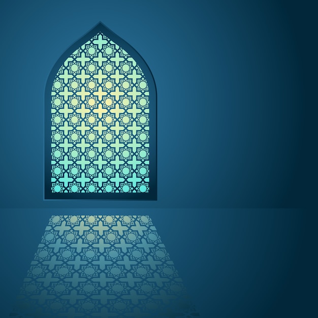 Arabisches Muster auf Moschee Fenster