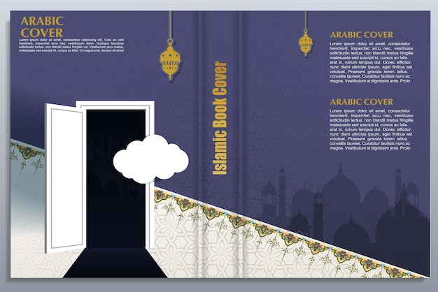 Arabisches muster, buchcover-design, islamischer stil, dekorativer hintergrund