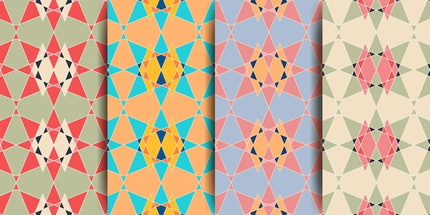 Arabisches nahtloses muster in mehrfarbiger palette arabisches ornament orientalisches dekor ramadan-tapetendesign marokkanischer stil vektor