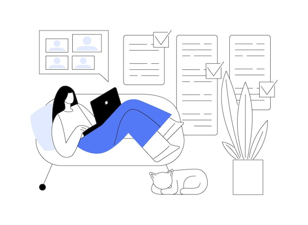 Arbeit Home Office abstraktes Konzept Vektor-Illustration