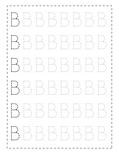 Vektor arbeitsblätter zum nachzeichnen von großbuchstaben für kinder im vorschulalter und kleinkinder