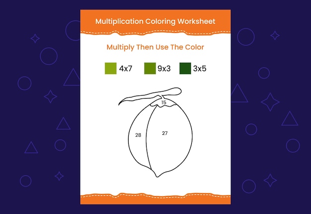 Arbeitsblatt zum ausmalen von multiplikationen mit dem bild malen nach zahlen mathespiel