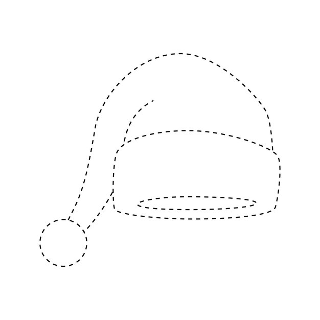 Arbeitsblatt zum Nachzeichnen von Weihnachtsmützen für Kinder