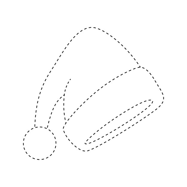 Arbeitsblatt zum Nachzeichnen von Weihnachtsmützen für Kinder