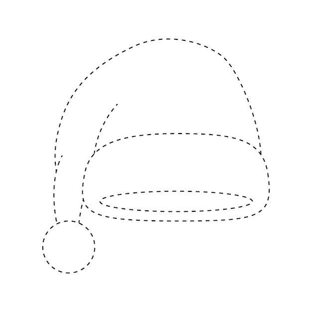 Arbeitsblatt zum Nachzeichnen von Weihnachtsmützen für Kinder