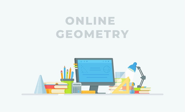 Arbeitsplatz des schülers. online-geometrie