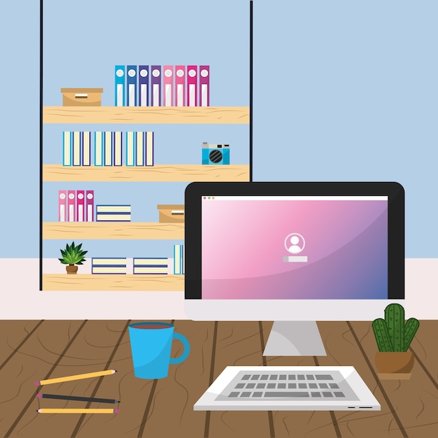 Arbeitsplatz und Büro