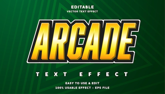 Arcade-bearbeitbarer texteffekt mit modernem und einfachem stil