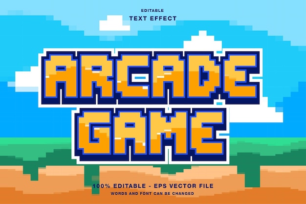 Arcade-spiel pixelart bearbeitbarer texteffekt