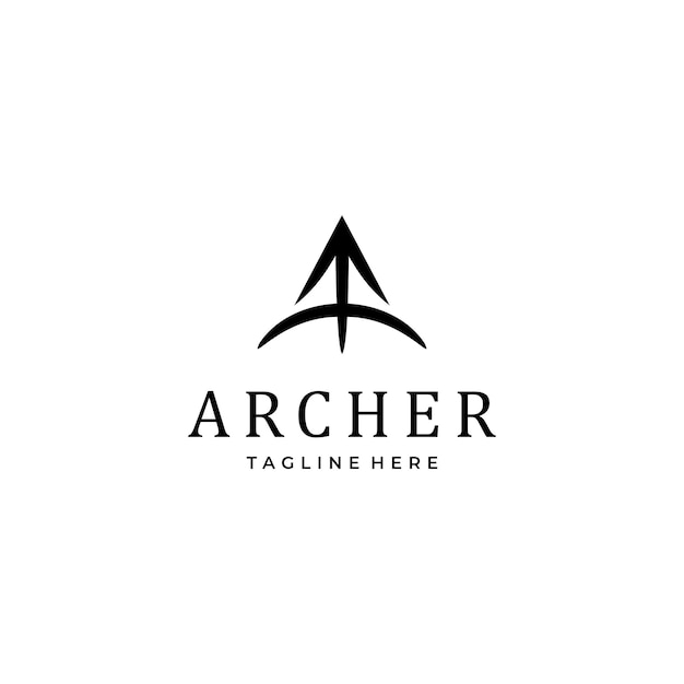 Vektor archer logo design einfach elegant mit inspiration für das logo-symbol eines buchstabens