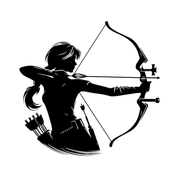 Vektor archer silhouette vektor-illustration-logo-vorlage