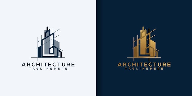 Architektenhaus-logo, architektur- und konstruktionsdesignvektor