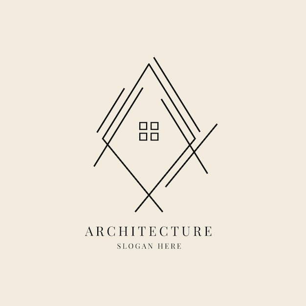 Vektor architektur minimalistische logo-design-vorlage