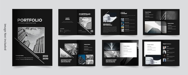 Architektur- und innenarchitektur-portfolio oder portfolio-vorlagendesign