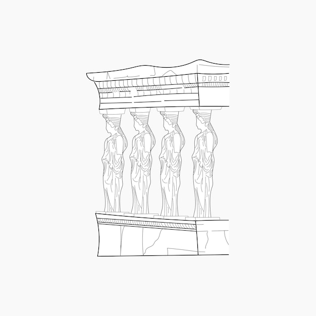 Vektor architekturspaltenillustration der menschlichen figur