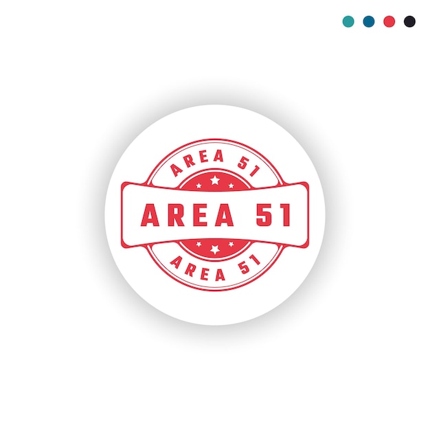 Vektor area 51 aufkleberschild oder stempel, rundes etikett auf weißem hintergrund