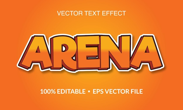 Arena editierbarer 3d-texteffekt