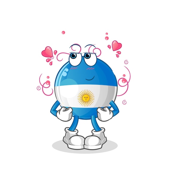 Vektor argentinien flagge schüchterner vektor. zeichentrickfigur