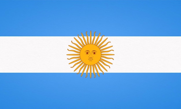 Vektor argentinien-flaggenvektorillustration mit genauem farbcode und strukturiertem papier