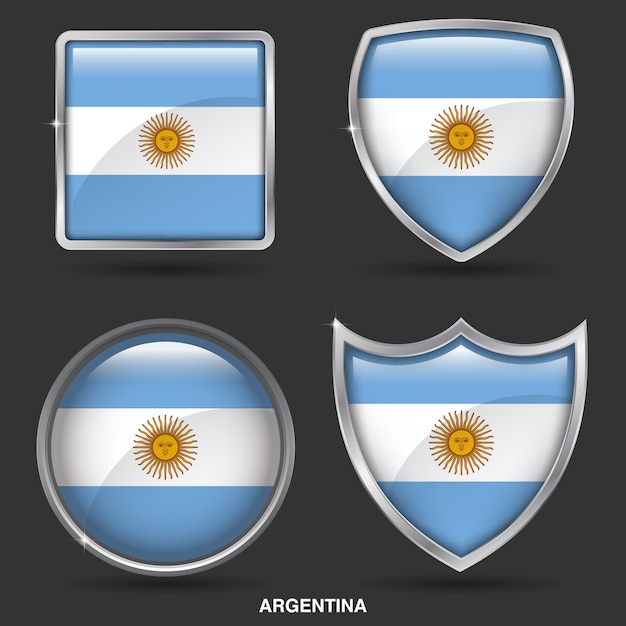 Argentinien flags in 4 shape icon