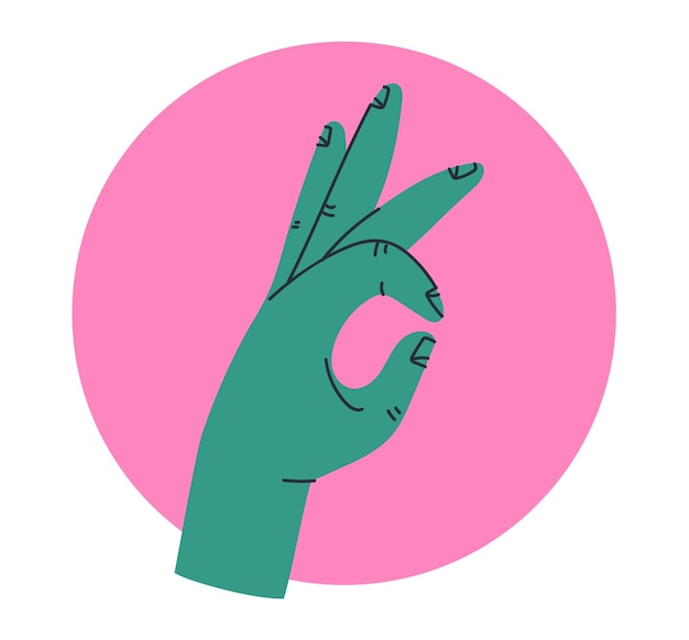 Arm mit positivem Zeichen isoliertes Konzept Vektor flache Grafik-Design-Element-Illustration
