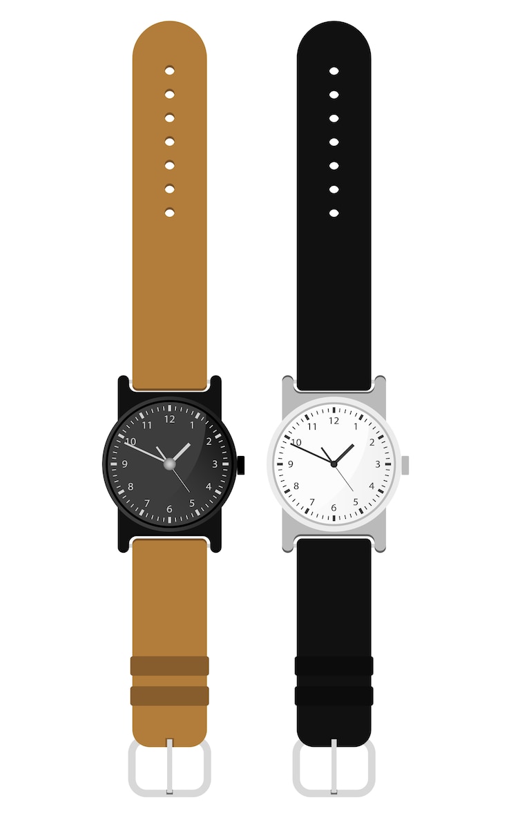 Vektor armbanduhr-designillustration lokalisiert auf weißem hintergrund