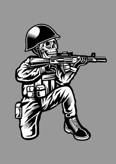 Vektor armee-soldat-cartoon-figur