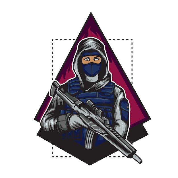 Vektor armee solitaire illustration