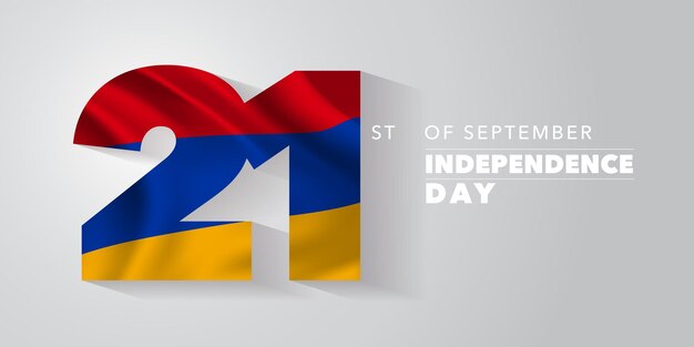 Armenien glücklicher Unabhängigkeitstag Grußkarten-Banner-Vektor-Illustration