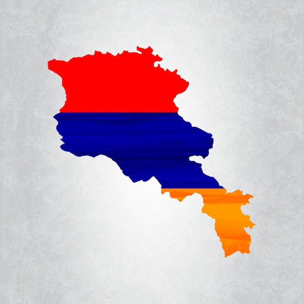 Armenien-karte mit flagge