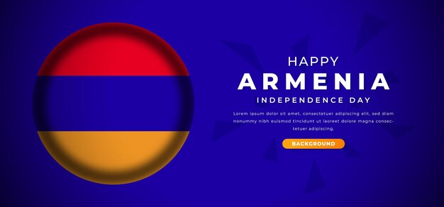 Vektor armenien-unabhängigkeitstag-papierschnitt-hintergrundillustration für plakat-banner-anzeigen-grußkarte