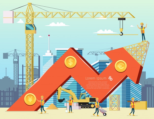 Vektor arrow stock trade graph der wohnkosten