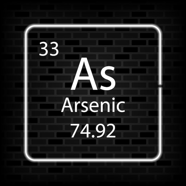 Arsen-Neonsymbol Chemisches Element des Periodensystems Vektorillustration