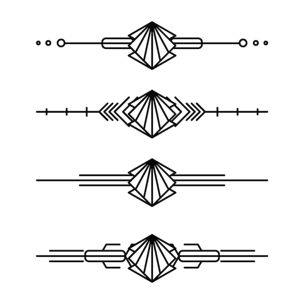 Vektor art-deco-linie-grenze moderne arabische goldrahmen dekorative linien-grenzen und geometrische goldene etikettenrahmen vektordesignelemente