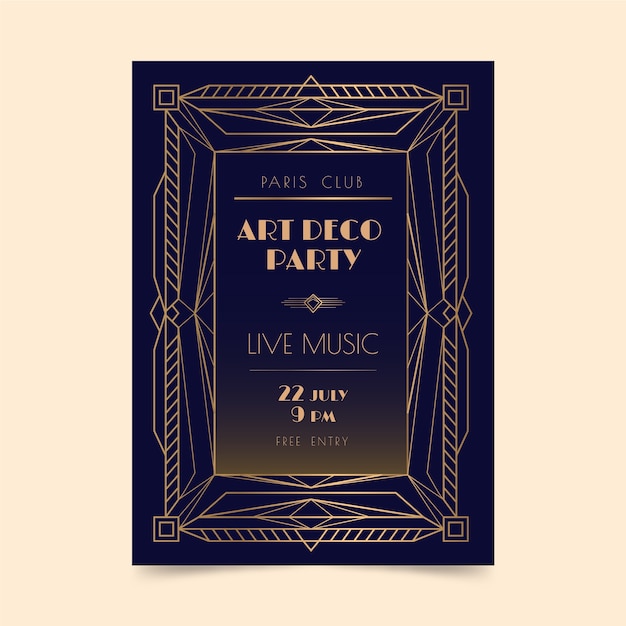 Art-Deco-Partyplakat mit Farbverlauf