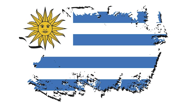 Art Illustration Design Nation Flagge mit zerrissenem Effekt Zeichen Symbol Land Uruguay