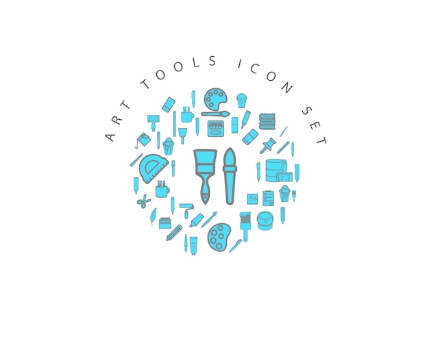 Art-tools-icon-set-design