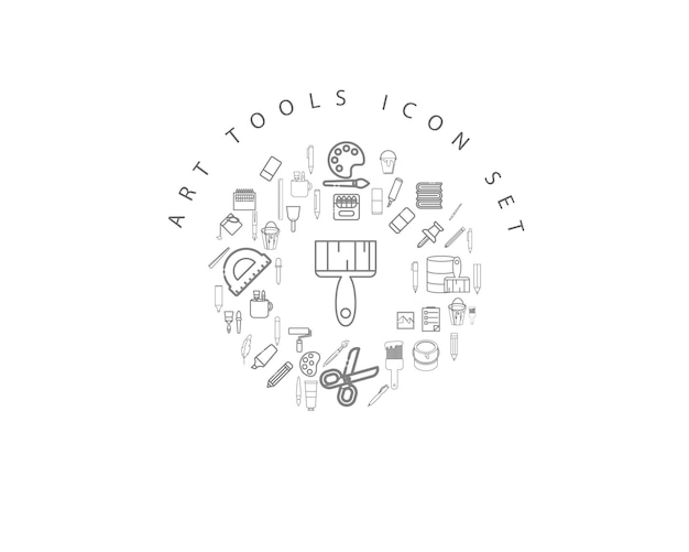 Art-tools-icon-set-design