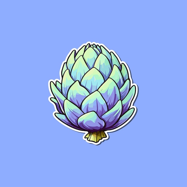 Artichoke-aufkleber kühle farben kawaii clip-art-illustration