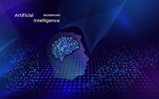 Artificial Intelligence Background Abstract Neural Network Flow with Glowing Data Lines and Particles Futuristic Machine Learning Deep Neural System and Digital Technology Concept Vector