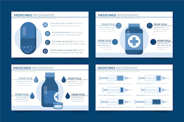 Arzneimittel-infografiken in flachem design