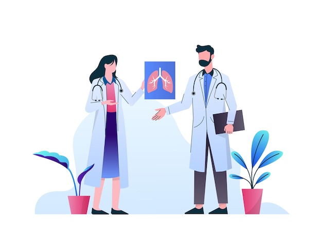 Arzt bespricht Diagnose Vector Illustration