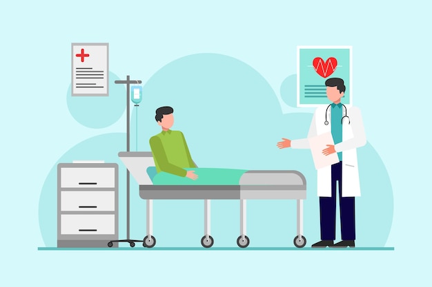 Arzt-Patienten-Konzept farbige flache Vektorillustration isoliert