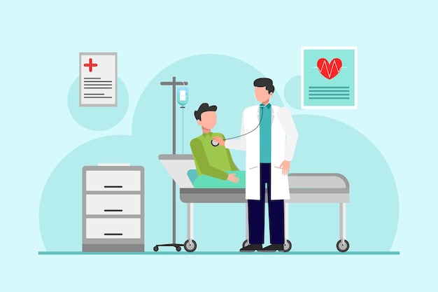 Arzt-Patienten-Konzept farbige flache Vektorillustration isoliert